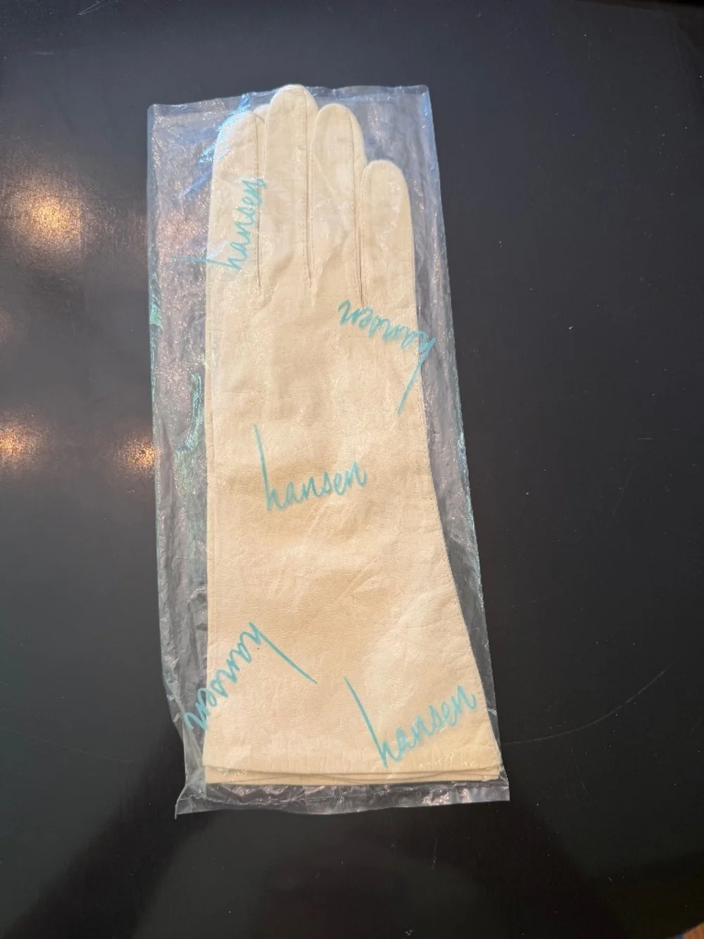 Beautiful VTG Hansen Cream Kidskin Leather Women's Driving Gloves Never Worn